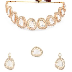 ZAVERI PEARLS Gold Tone Dazzling Kundan